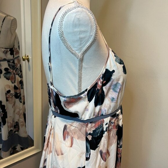 Simply Vera Vera Wang Watercolor Floral Asymmetrical Dress, Size Large - Picture 6 of 16